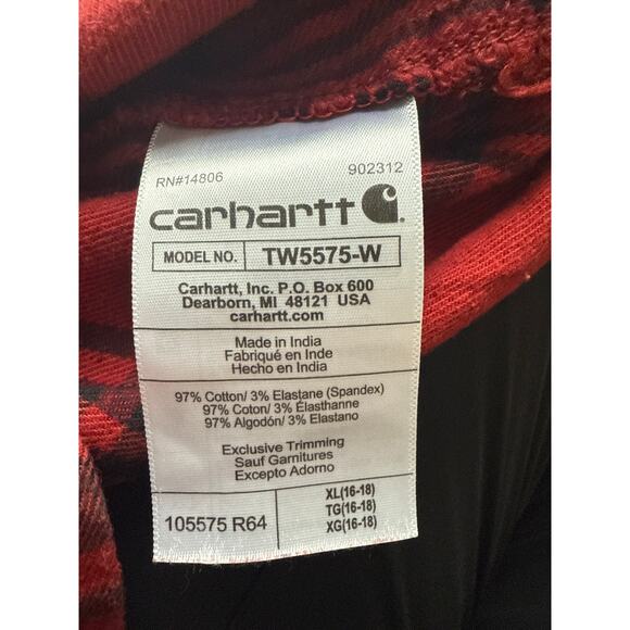 Carhartt Shirt Rugged Flex Relax Fit Women Size XL Buffalo Plaid Flannel - Picture 8 of 9